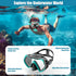 Snorkeling Gear for Adults, Dry-Top Snorkel Set with Scuba Diving Mask, Anti-Leak Anti-Fog Tempered Glass Lens