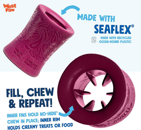WEST PAW Funnl Dog Chew Toy - Interactive Treat Toy, Fillable with Earth Animal No-Hide Chews, Large
