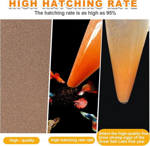 90% (0.7oz) Brine Shrimp Eggs Fish Food - Sea Monkey Eggs Hatch Rate Aquatic Foods for Freshwater & Saltwater Fish