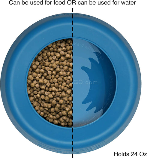 Kurgo Splash Free Wander Water Bowl - Portable No Spill Dog Travel Bowl, 24 ounces (Coastal Blue)