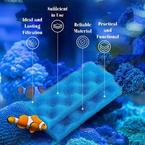 18 Sets 206/207 Threlaco Pcs Aquarium Filters Bio Sponge Compatible with Fluval Aquarium Filters Including Blue White
