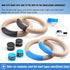 Wood Gymnastic Rings with Adjustable Straps, 15ft Olympic Rings for Pull Up Bar Workout, Heavy Duty 1543/992lbs