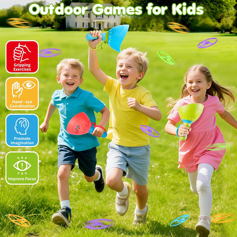 4-8, 3 Packs 3-7, 2 3 4 5 6 Outdoor Toys for Kids Ages Flying Catching Game, Outside Manual Capture Chasing Toys