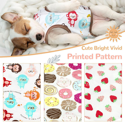 PETCARE 3 Pack Premium Small Dog Shirts, 95% Cotton, Soft Cute Outfits for Small Dogs, Cats, and Puppies
