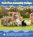 Chinchillas Larger Bunny Castle Sturdy Walnut Color Wooden Rabbit Hideout for Bunnies Guniea Pigs Ferrets Hamsters LXUS