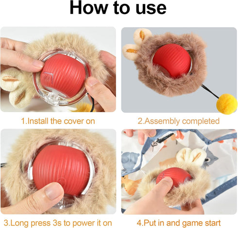 Petmarket 2 Automatic Cat Toy, Cat Interactive Toy With Auto-Moving Balls In Cat Play Mat, Cat Mat Toy