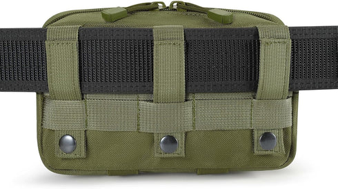 FRTKK Tactical Molle Admin Pouch Utility Laser Cut EDC Tool Bag, Includes US Flag Patch and Keychain