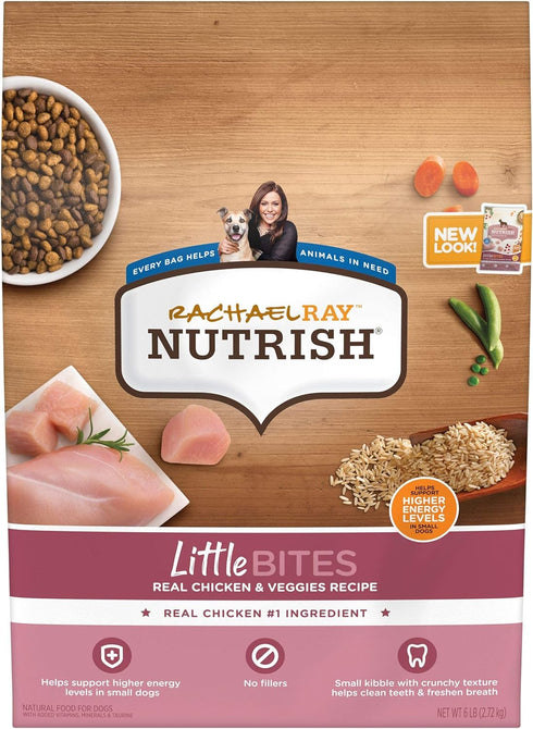 Nutrish Rachael Ray Little Bites Dry Dog Food: Chicken & Veggies Recipe for Small Breeds, 6 Pounds