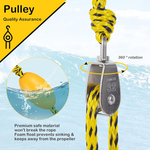 Watersports Heavy Duty Tow Harness with D Rings, Boat Tow Harness for Towing Tube, Water Ski, Wakeboard
