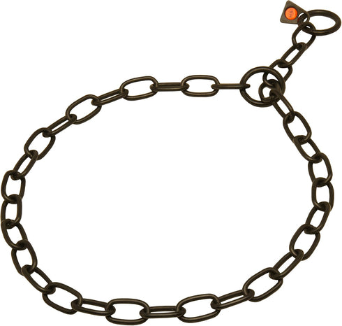Herm Sprenger Black Stainless Steel Medium Link Chain Collar - 3.0 mm x 22 inches