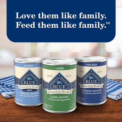 12.5 oz. 3 Count Blue Buffalo Homestyle Recipe Lamb Dinner with Garden Vegetables Wet Dog Food for Adult Dogs, Chicken