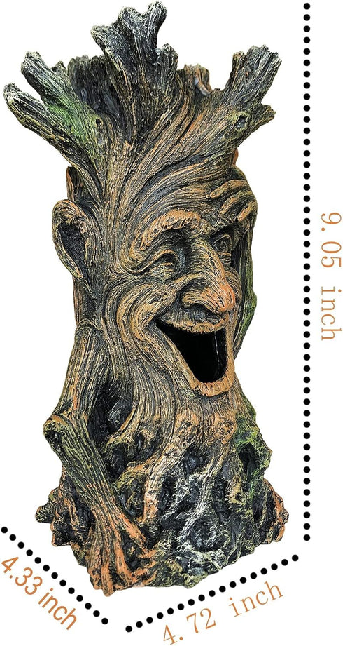 Fish Tank Tree Trunk Decorations, Lifelike Hollow Wood Ornament for Fish to Swim Through