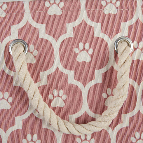 Bone Dry 6192 Pet Storage Collection - Medium Rectangle Lattice Paw Print, Rose
