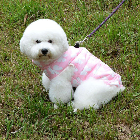 SMALLLEE_LUCKY_STORE New Soft Padded Vest Harness for Small Dogs - Pink Bow, Model: BFL049-Pink-L, L(Chest 17.7" Back