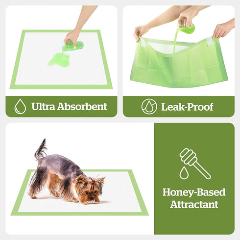 Pogi's Dog Training Pads with Adhesive Tabs (20-Count) - Large Earth-Friendly Puppy Pee Pads