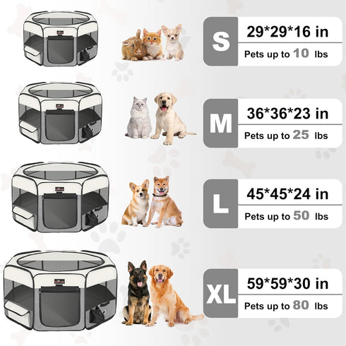 Aivituvin Dog Playpen Foldable Pet Play Pens with Carrying Bag for Cat, Puppies, Rabbits, Chickens, Durable Portable