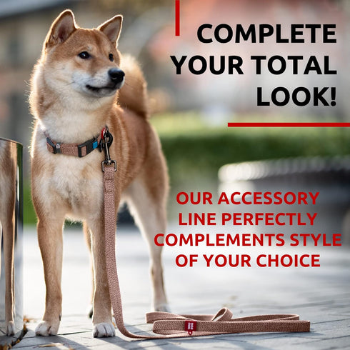 WAUDOG Eco-Friendly Recycled Cotton Dog Leash 6 Ft / 10 Ft - Reflective Leash for Small, Medium, Large Dogs