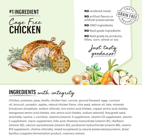 The Honest Kitchen Whole Food Clusters Small Breed Grain Free Chicken Dry Dog Food, 1 lb