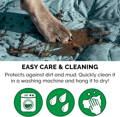 Furhaven Waterproof & Non-Slip Twin Size Mattress Cover Protector for Dogs & Cats, Washable, Nile Blue, Small/Twin Size