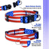 Native Pup American Flag Dog Collar, Red White and Blue, Adjustable for Small, Medium, Large Breed Dogs (Large, Flag I)