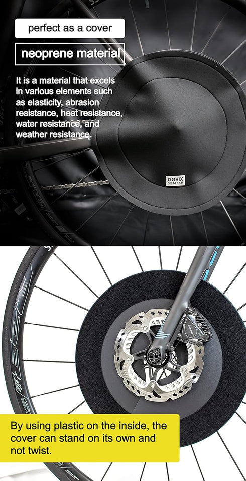 GORIX Bike Disc Brake Cover Set of 2, Rotor Cover Guard for Transport Storage Luggage Road MTB (GX-DBCOVER)