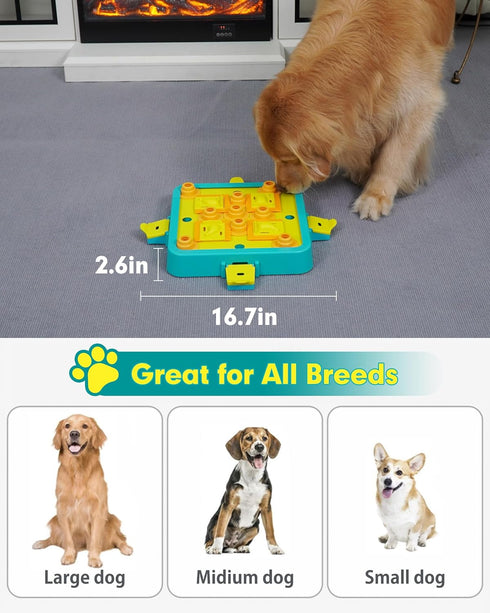 3 1 Dog Puzzle Toy Mental Stimulation - Level in Dogs Food Puzzles Toys, Dog Treat Puzzle Feeder (Advanced-Blue Board)