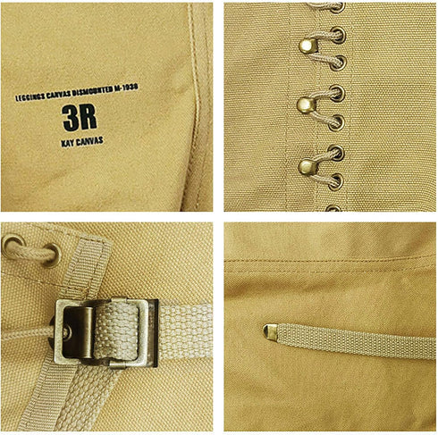 SMONT Canvas Gaiters, Snake Gaiters for Men, WWII Reproduction M1936 Leggings for Hiking Protection