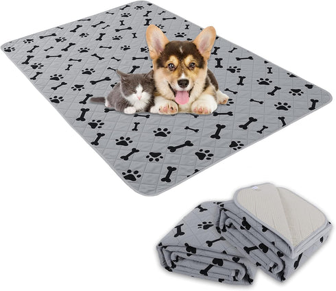 Dog Crate Pee Pads, Washable Non-Slip Puppy Pads for Small Dogs, Water Absorb Training Pads, 32" x 40", Gray
