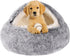 Dog Beds for Small Dogs, Washable Cute Cat Bed Cave, Cozy Nook Pet Bed for Small Medium Pets (Grey, 20" x 20")
