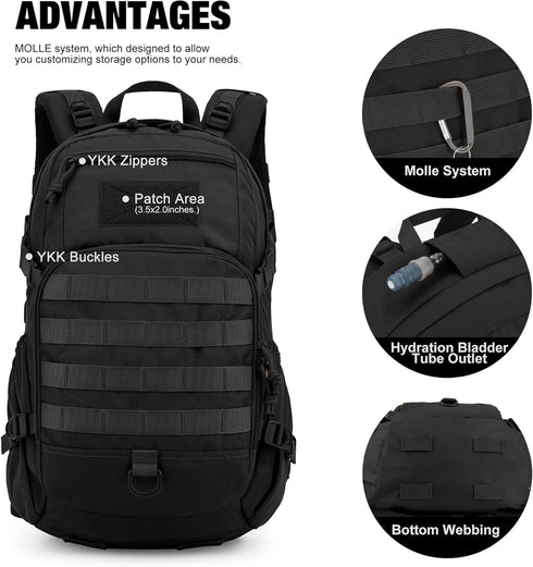 Backpack,Molle Backpack Backpacking,Cycling Biking,15L/25L Backpack Mardingtop Small Tactical Hiking