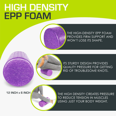 ProsourceFit High Density Foam Rollers, 36 inches Long Firm Full Body Athletic Massage Tool for Yoga, Pilates, Post