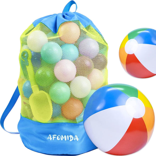Afomida Mesh Beach Bag Tote Sand Away beach Backpack Large Swim and Pool
