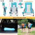 HAUSHOF High Back Beach Chair, Mesh Back Folding Chair, Lightweight Low Seat Camping Chairs with Cup Holder, Carry Bag