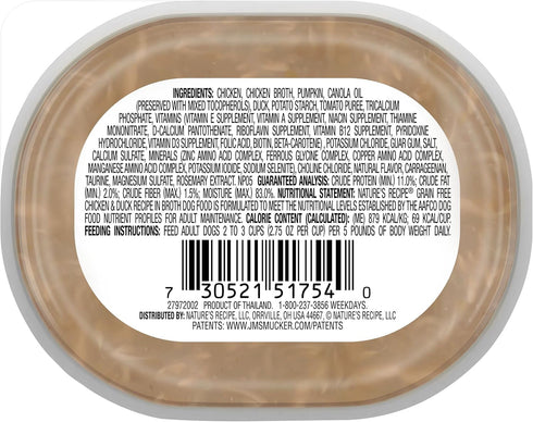 Nature's Recipe Grain Free Wet Dog Food, Chicken & Duck Recipe, 2.75 Ounce Cup (Pack of 12)