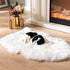 Faux Fur Dog Bed Rug, Plush Fluffy Mat for Dogs and Cats, Luxury Soft Faux Sheepskin Area Rug, White, 24 by 36 inches