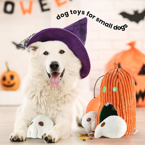Nocciola 4 PCS Small Dog Toys, Durable Plush Toys for Small Medium Dogs, Funny Squeaky Toys for Boredom