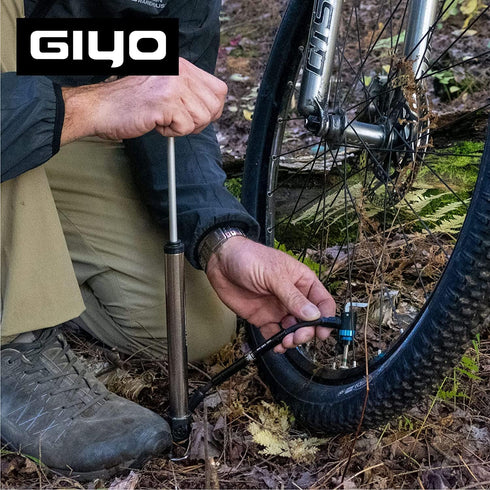 GIYO GM741 High Precision Portable Bike Pump with Gauge, 140 PSI, Universal Valve