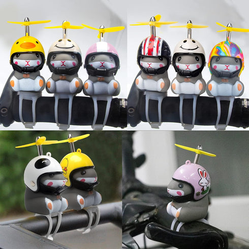wonuu Duck Bike Bell with Light, Cute Hamster Bicycle Horn and Dashboard Decoration for Motorcycle