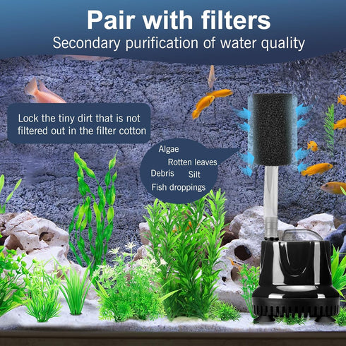 2-Pack 5-20 UNEAK Large Premium Pre Filter Sponge Aquarium Intake High-Porosity Foam Roll Fish Tank Shrimp Beta Baby