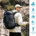 ShowyLive 60L Waterproof Hiking Backpack for Men - Durable, Lightweight with Rain Cover and Adjustable Straps, Blue
