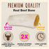 Cadet Double Stuffed Shin Bone, Highly Digestible, High Protein Dog Chew Bone, Bacon & Cheese Flavor, Large
