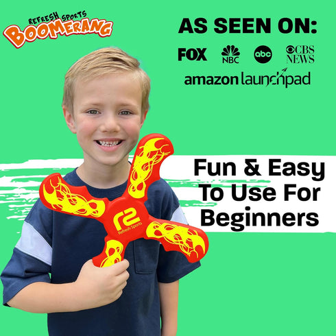 Fun Easy to Throw Boomerang for Kids, Soft Foam Design for Safe Play, Great Beginner Toy Gift for Boys & Girls