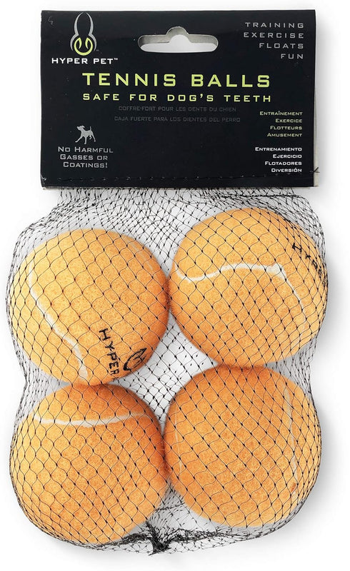 Hyper Pet Tennis Balls for Dogs, Interactive Dog Toys for Exercise and Training - 4 Pack 2.5" Orange