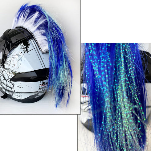Helmet Mohawk Hawk Cosplay Wig - Real Hair Decorations for Motorcycle Bicycle Ski Helmets
