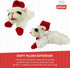 Multipet Lamb Chop Dog Plush Toy w/ Santa Hat, Extra Soft Plush, 6” Cream, Squeaky Toy for All Dogs