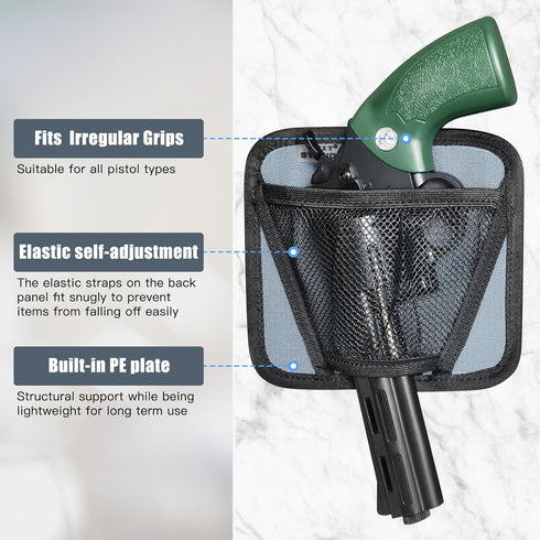 2 Pack NEXT STATION Pistol Holder for Gun Safe,Mesh Pistol Holster with Elastic Retention for Gun Safe Accessories