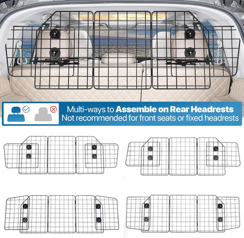 Dog Car Barrier - Foldable & Adjustable Divider for SUV Trunk Cargo Area, Dog Gate
