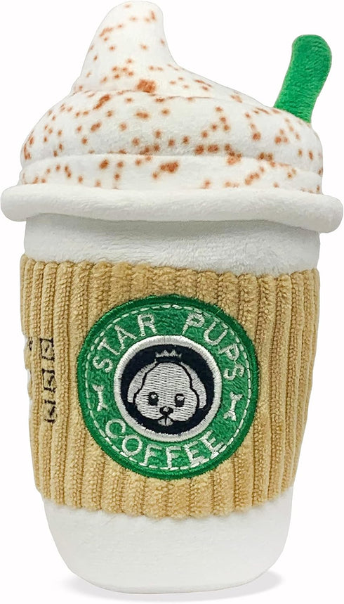 Parody Star Pups Coffee Dog Toy, Pup'kin Spice Latte, Funny Plush Squeaky Holiday Toys for Medium, Small, Large Dogs
