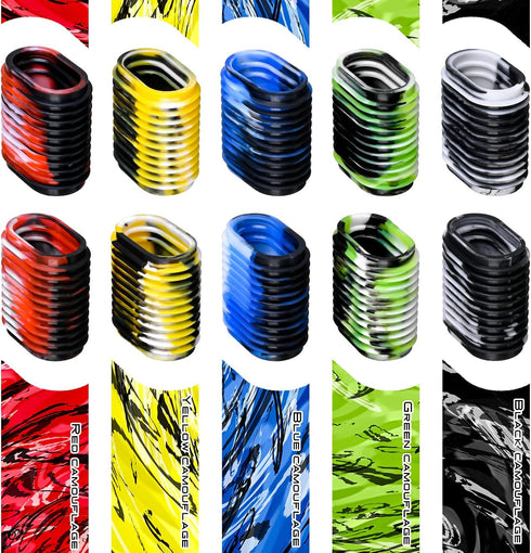 LEO 10pcs Rubber Fishing Reel Handle Grip Cover, Non-Slip Baitcaster Knob Sleeve, 5 Pairs in Pack, 5 Colors