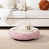 Love's Cabin Round Donut Cat and Dog Cushion Bed, 20in Pet Bed for Cats or Small Dogs, Anti-Slip & Water-Resistant, Pink